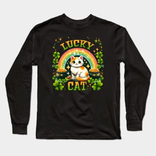 Lucky Cat St. Patricks Day Long Sleeve T-Shirt